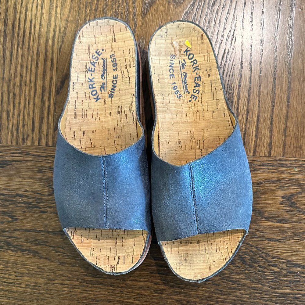 Kork-Ease blue leather slides Women's size 7M
